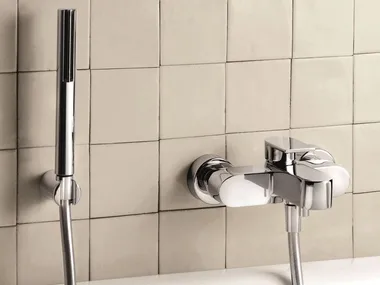 MARE - Wall-mounted bathtub mixer with hand shower _ Fantini Rubinetti